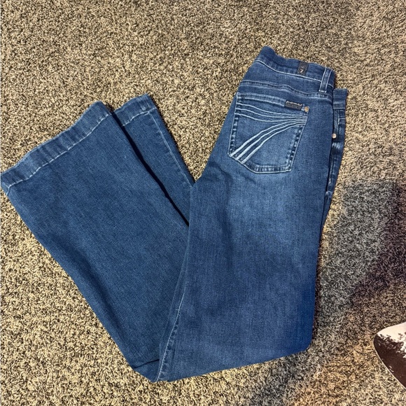 7 For All Mankind Dark Blue Straight Leg Jeans